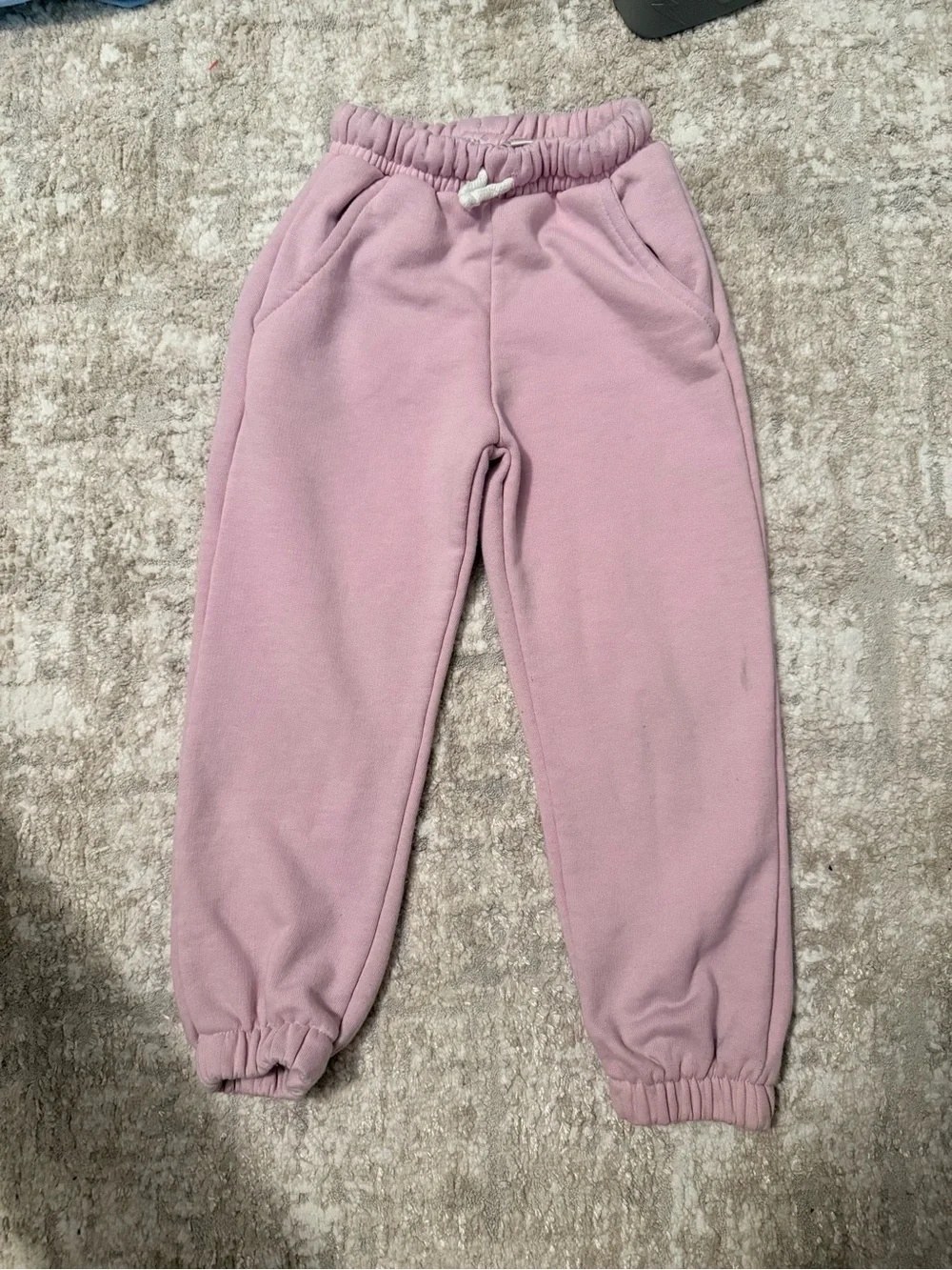 Zara Pink Elastic Waist fleece Jogger Pants size 4/5